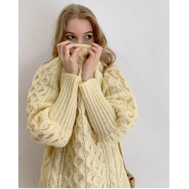 arm volume cable knit ivory | épine