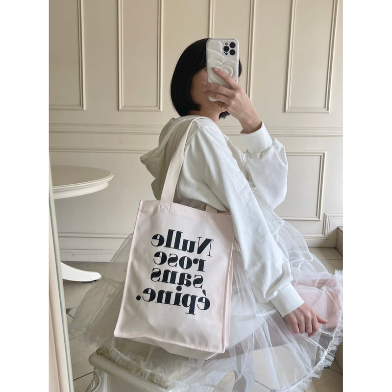 mini》Nulle rose sans épine tote bag babypink 