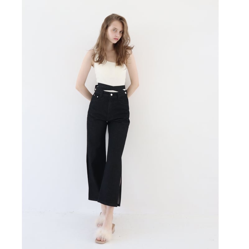 epine lace rib 2way top ブラック épine lace rib 2way tops black - メルカリ