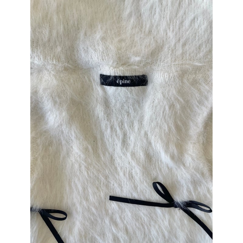 épine ribbon shaggy knit hoodie(2 color) | épine épine ribbon shaggy knit hoodie(2 color) | épine