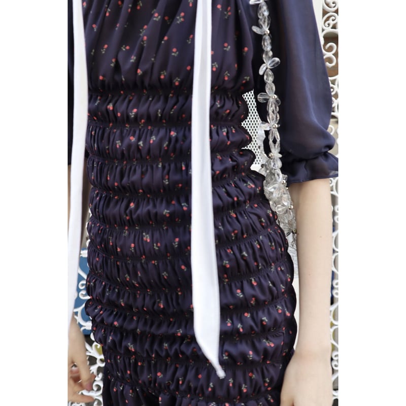 mermaid gather onepiece flower navy | épine mermaid gather onepiece flower navy | épine