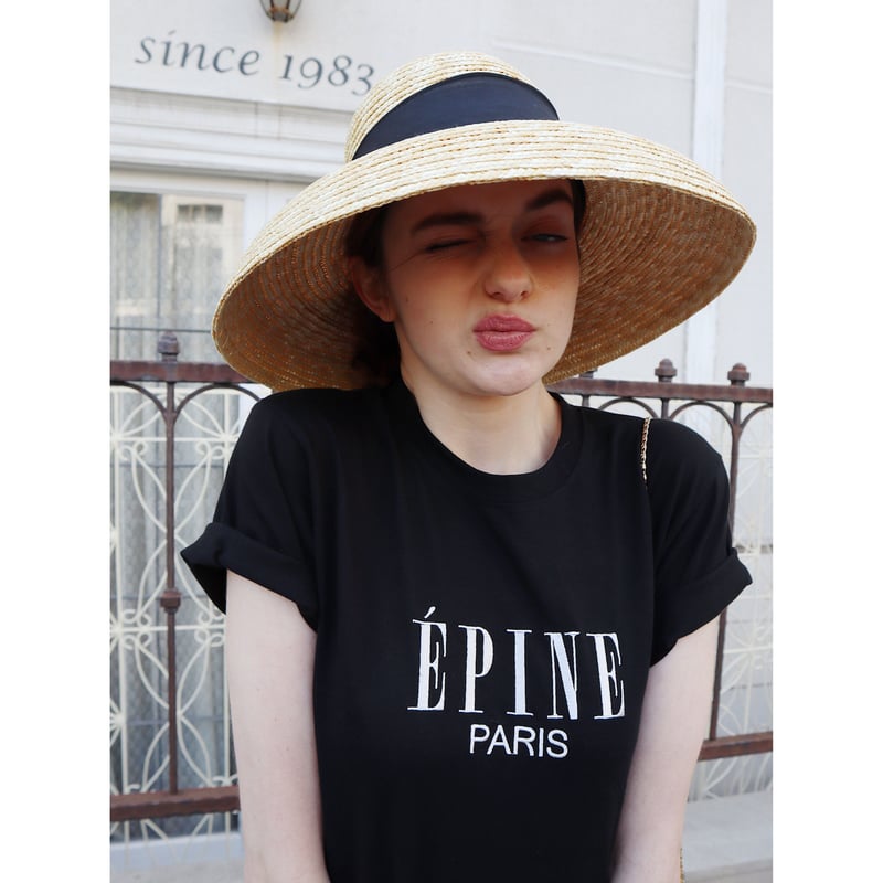 ÉPINE PARIS embroidery tee black×white | épine