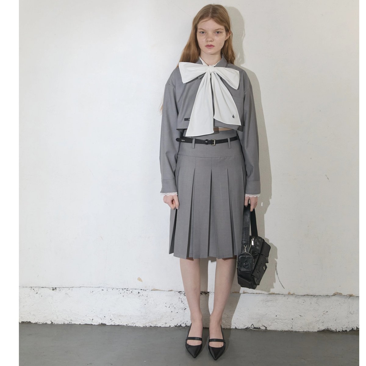 middle 2way ribbon pleats skirt(2color) | épine middle 2way ribbon pleats skirt(2color) | épine