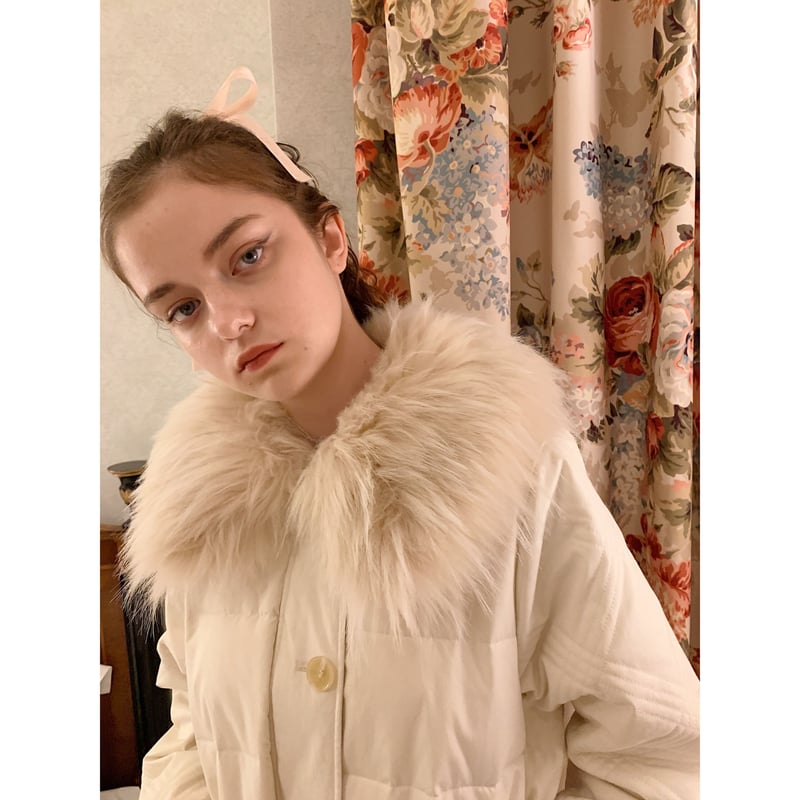 fur collar quilting down coat ivory | épine