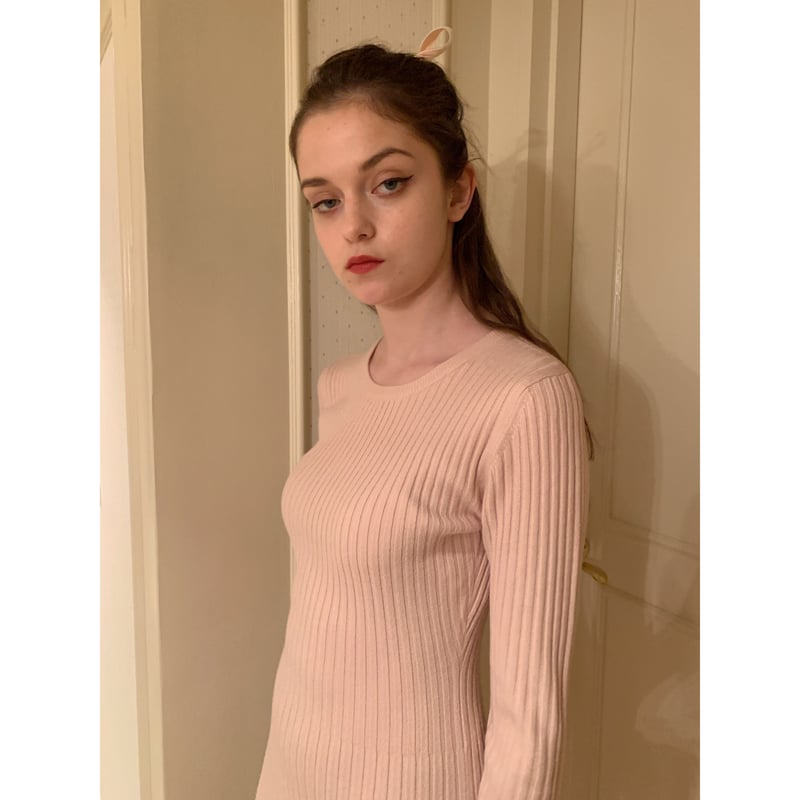 rib knit onepiece baby pink | épine