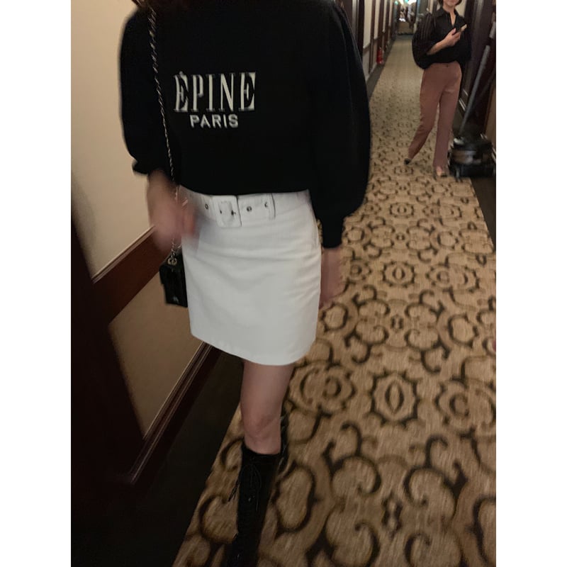 corduroy belt skirt ivory | épine