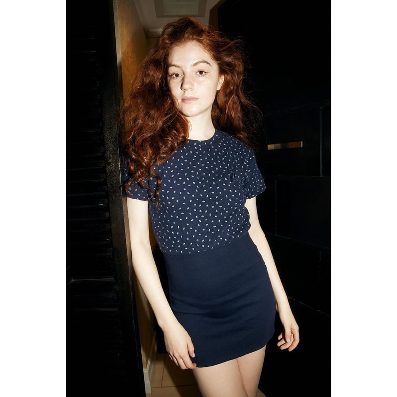 é tee rib tight onepiece navy flower | épine