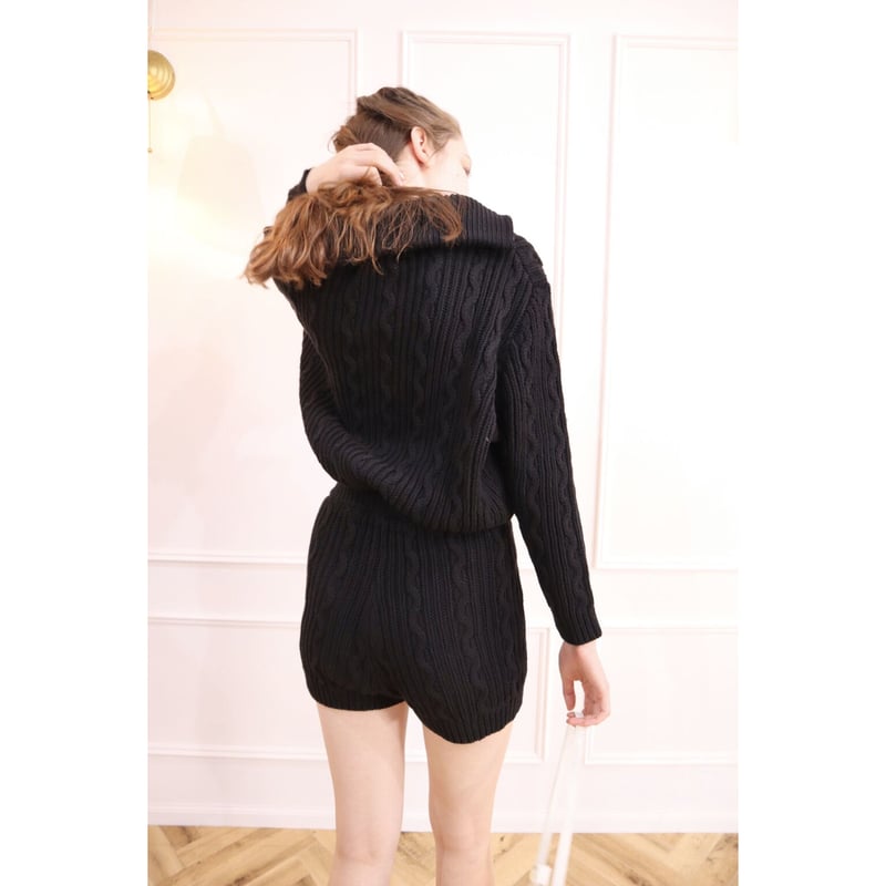 cable knit bloomers black | épine