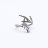 Deer ring R white topaz