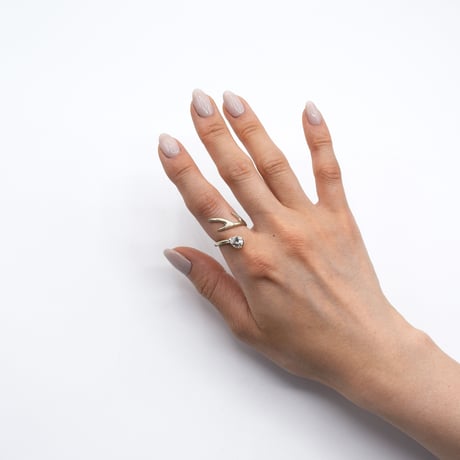 Deer ring R white topaz