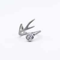 Deer ring L tourmalized quartz