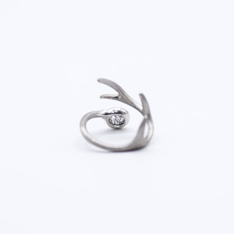 Deer ring L tourmalized quartz | Lydlys リドリス