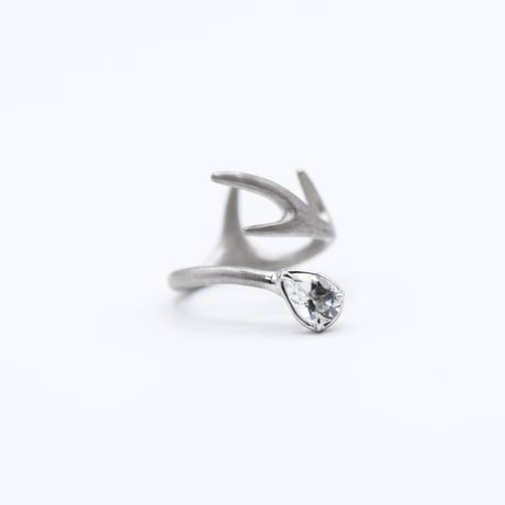 Deer ring R white topaz