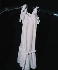 shoulder ribbon dress"cutwork lace"