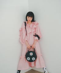 shoulder ribbon dress / baby pink