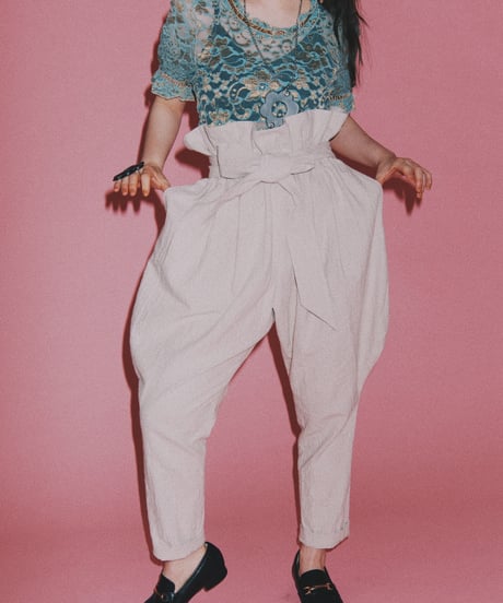 super high-waist jodhpurs pants "natural"