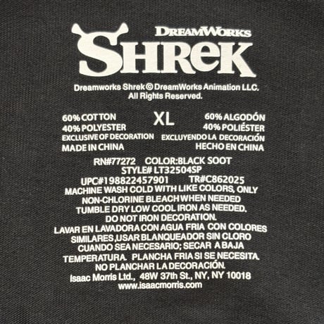 [Used] SHREK / DREAMWORKS / T-shirt / sizeXL