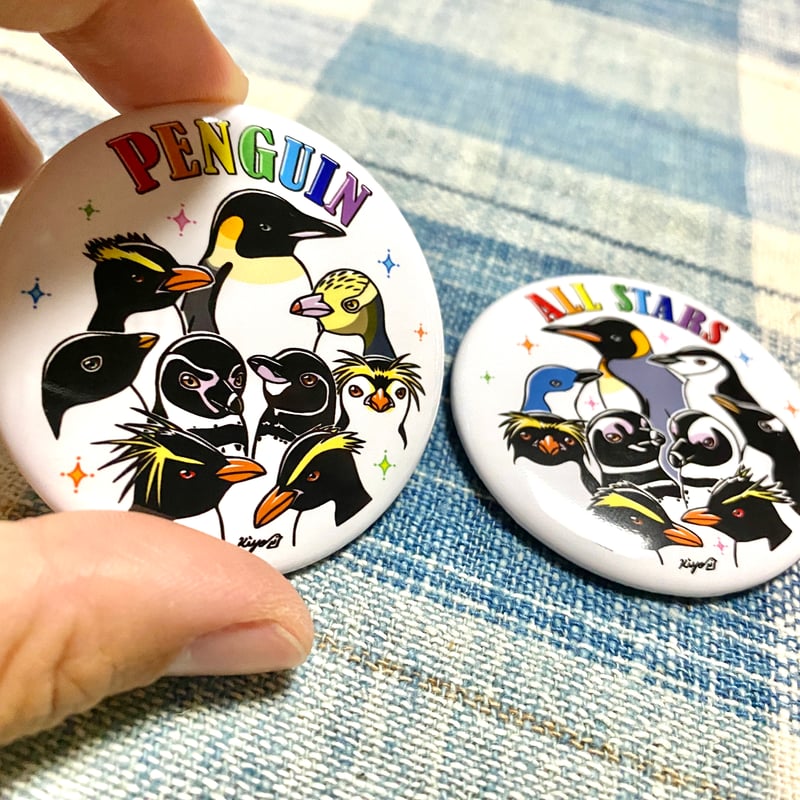 ペンギン全種缶バッジ〜2つで1つ〜 | ぺんきょー会 ぺもの店