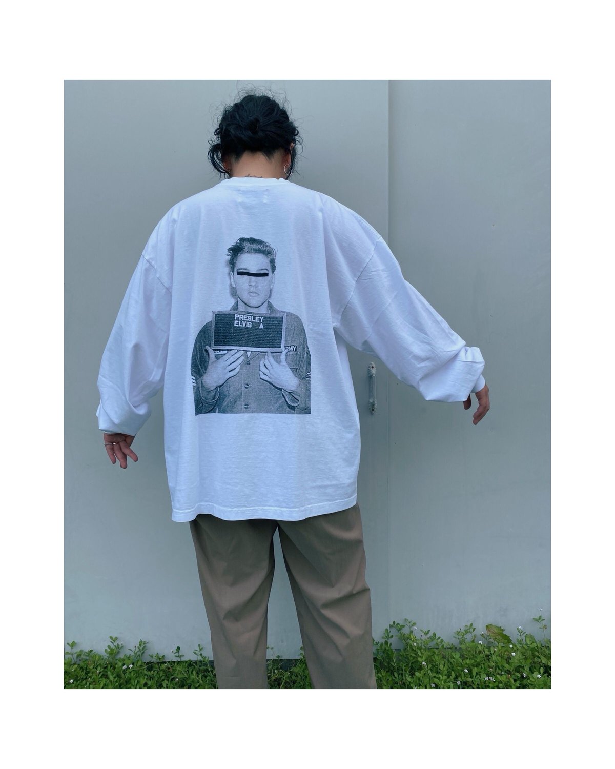 ブラックウィドウ Black Weirdos 21AW ELVIS SONY L／S TEE 長袖Tシャツ 21AW-LT03 ホワイト サイズ：M Black Weirdos(ブラックウィドウ) 21AWELVIS SONY L／S TEE長袖T