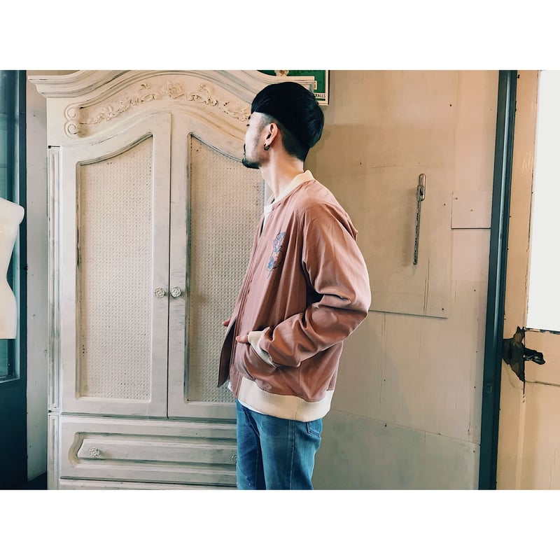 Black Weirdos 「Rayon Night Jacket」 salmon pink