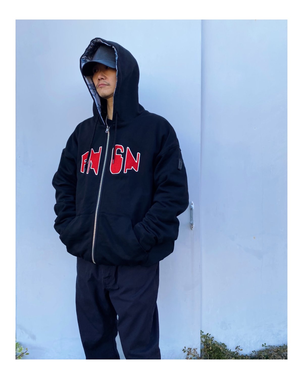 ラ*ナ様 PHINGERIN Pngn zip hoodie \"C:BLACK\" PNGN ZIP HOODIE BLACK – PHINGERIN