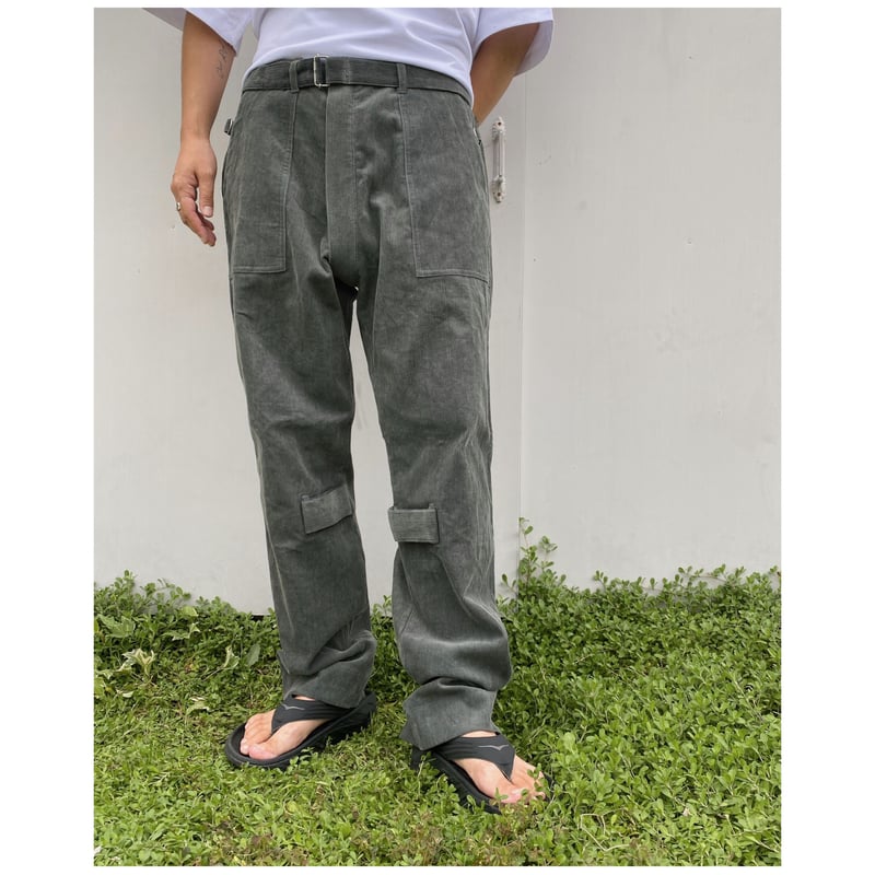 【試着のみ】Phingerin フィンガリン ボンテージパンツ コーデュロイ PHINGERIN/フィンガリン】BONTAGE PANTS(SAX) - 「PLACE