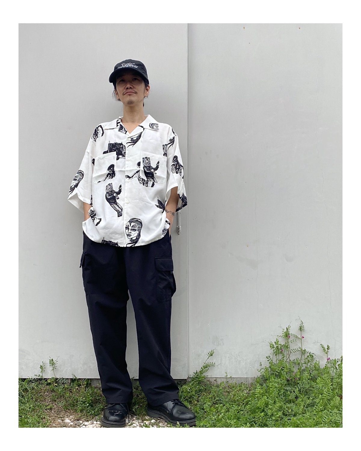 BLACK WEIRDOS「REPO Aloha Shirt」white. | gouter 