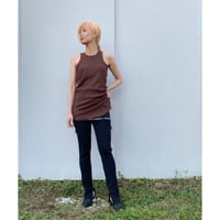 TAN.「WAFFLE TANK TOP」brown.