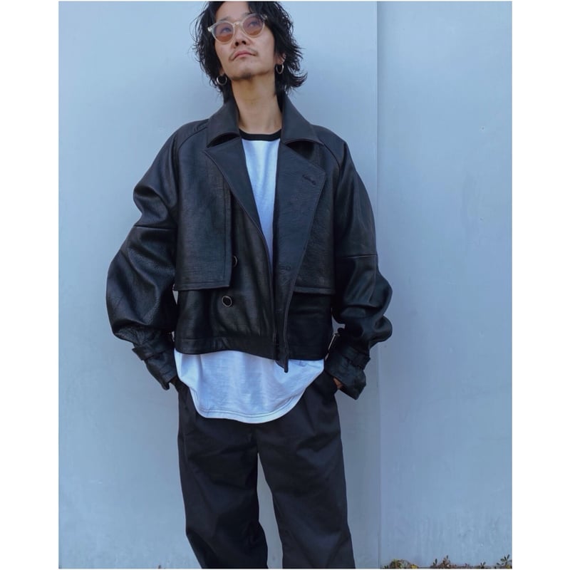 NötE note ショート丈　レザー　ジャケット　NotE NötE「 Contrast Over Trench」 | gouter le cabinet