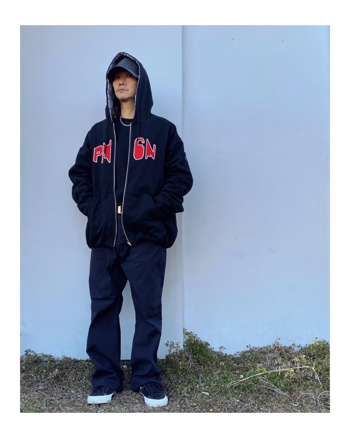 ラ*ナ様 PHINGERIN Pngn zip hoodie \"C:BLACK\" PNGN ZIP HOODIE BLACK – PHINGERIN