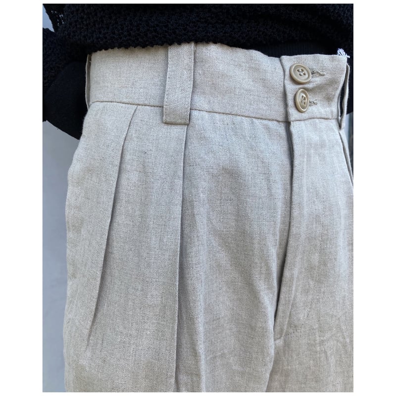 値下げ　holiday pr「HEAVY LINEN TUCK PANTS」 HOLIDAY（ホリデイ）の「HEAVY LINEN TUCK PANTS ヘビーリネン