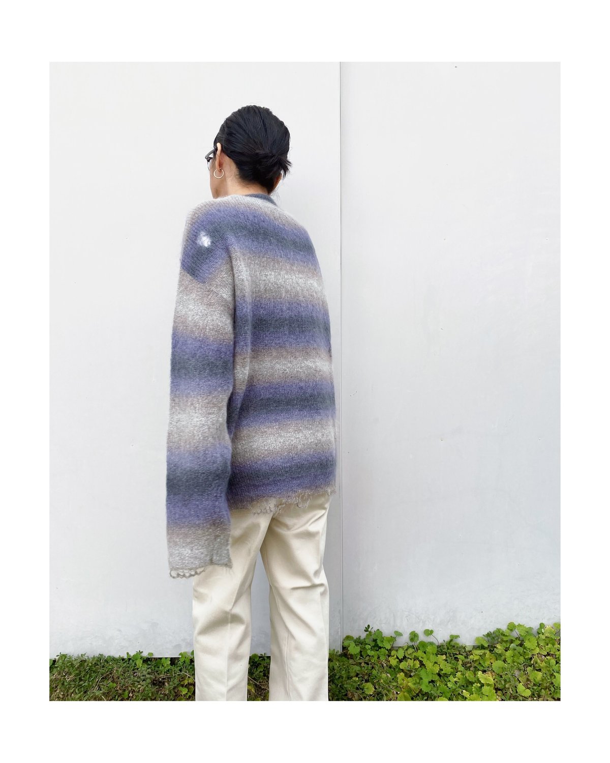 faccies ファッチーズ　モヘア　ダメージ　グラデーション　ボーダー　ニット faccies ファッチーズモヘアダメージグラデーションボーダーニット