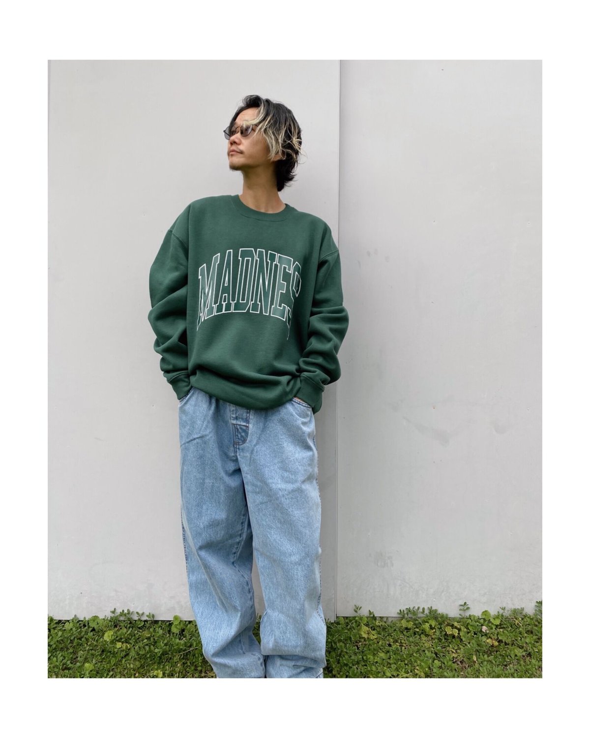 BLACK WEIRDOS「Crewneck Sweatshirt（MADNESS）」gree
