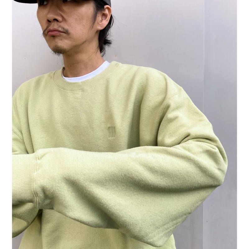COMFORTABLE REASON「Boucle Logo Sweat」lime. | go COMFORTABLE REASON「Boucle Logo Sweat」lime. | go