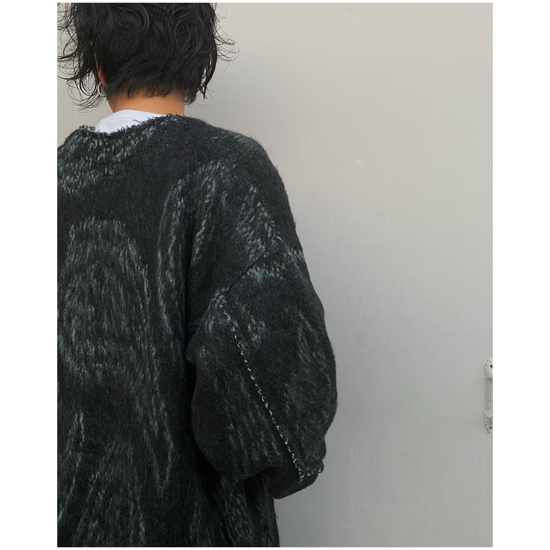 faccies「Mohair Jacquard Cardigan」black. | goute faccies「Mohair Jacquard Cardigan」black. | goute