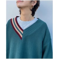 SON OF THE CHEESE「Asymmetry V Knit 」green.