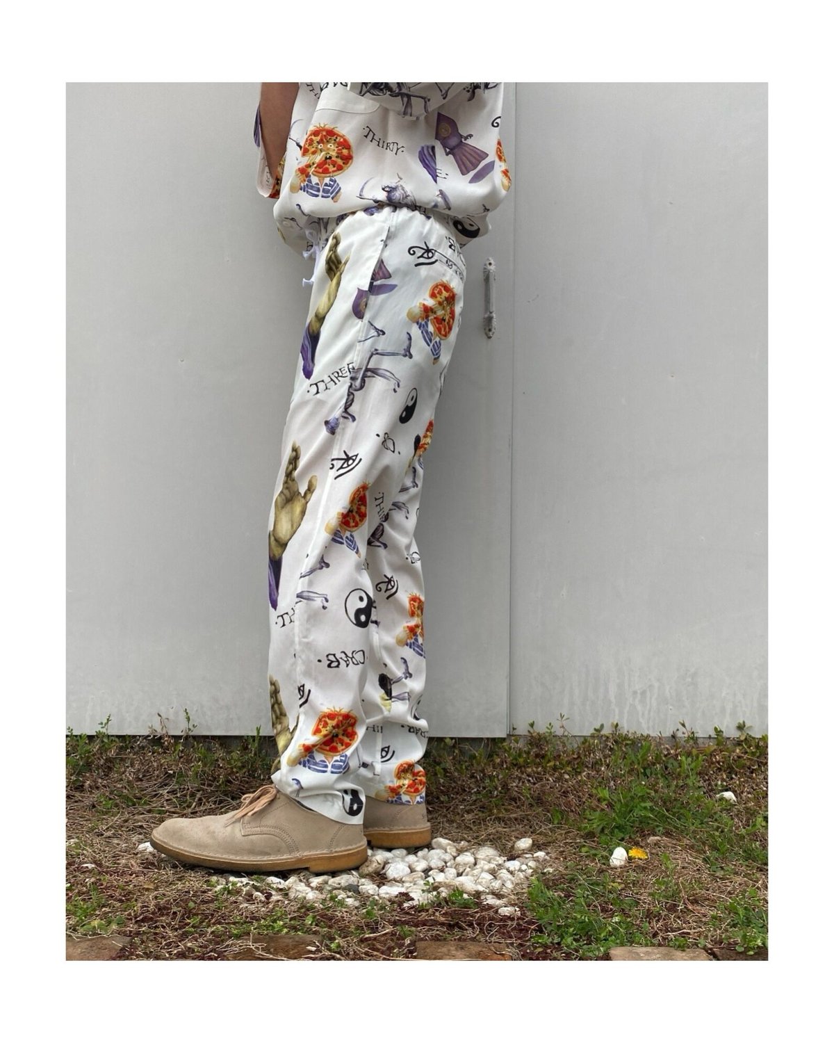 BLACK WEIRDOS「33 Aloha Long Pants」white. | gout