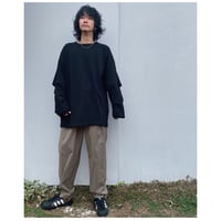 FACCIES「SLEEVE MESH LAYED L/S」black.