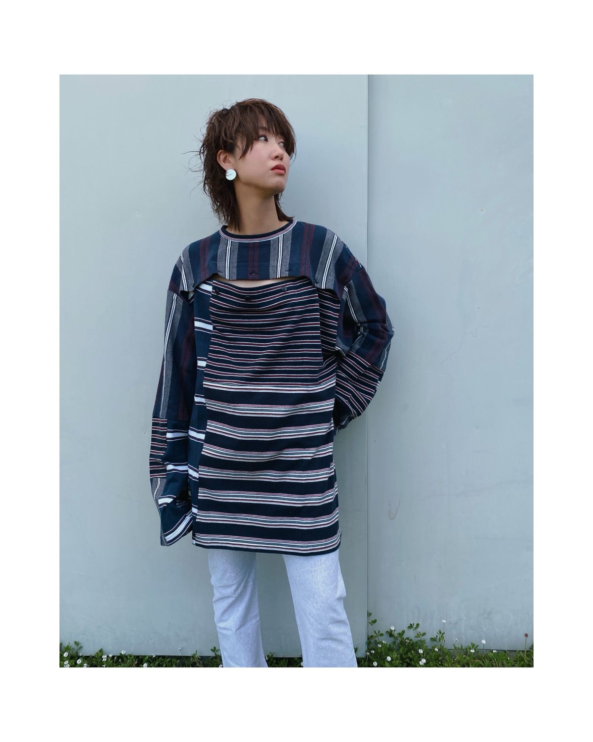 MALION vintage「bust&back open border l/s-T (C)