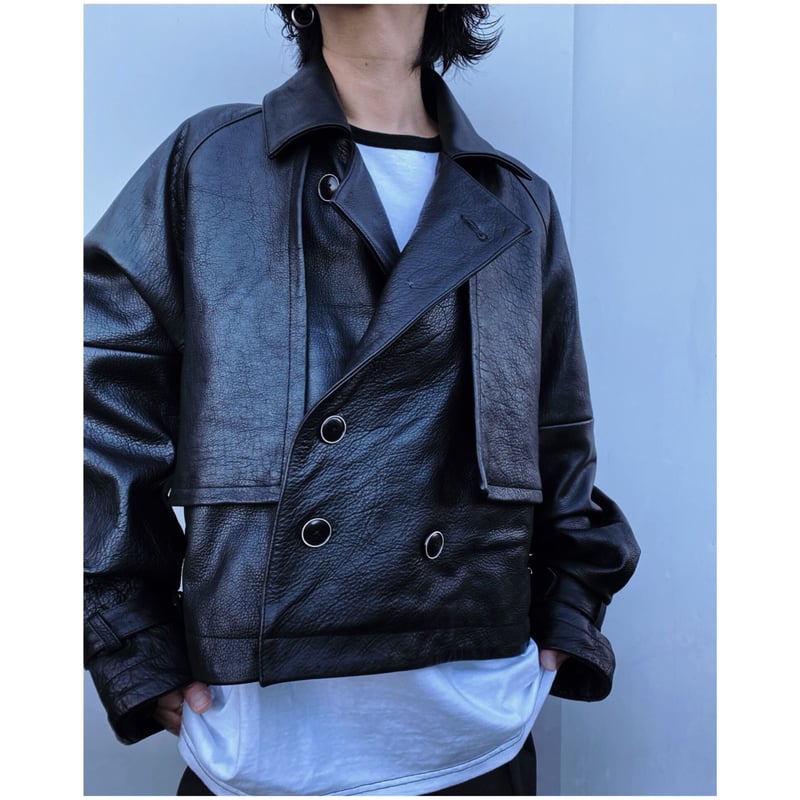 NotE Contrast Over Trench レザージャケット