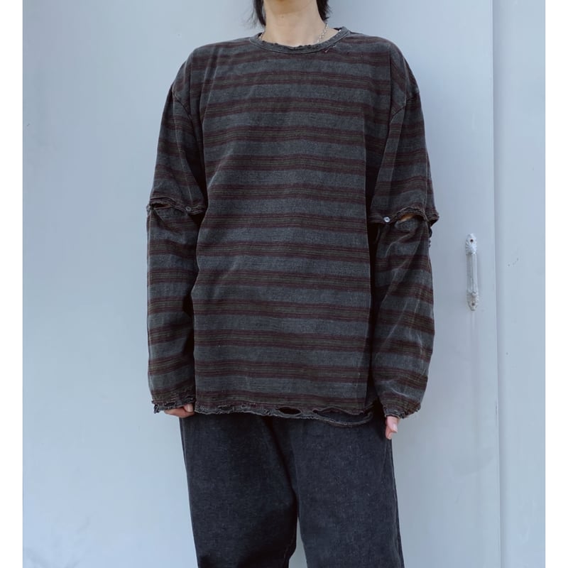 FACCIES / VINTAGE BD LS カットソー Tシャツ 長袖 FACCIES/ファッチーズ】Vintage Elbow Cut Bd Ls（Tシャツ