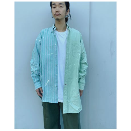 MALION vintage × g.l.c. 「US stripe paint shirt