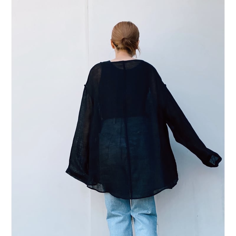 ERiKOKATORi「linen gawze top」black. | gouter le ERiKOKATORi「linen gawze top」black. | gouter le