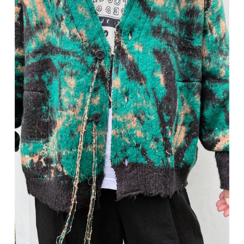 FACCIES「MARBLE PT SHAGGY CARDIGAN 」green. | gou