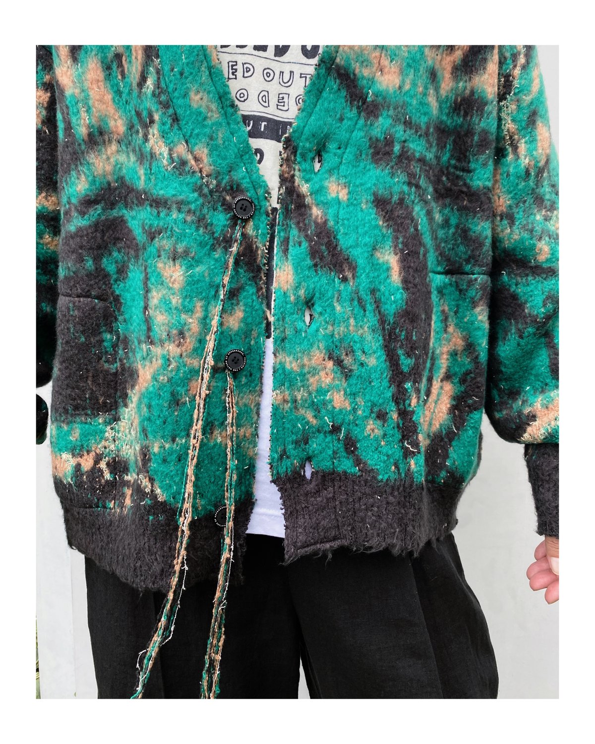 FACCIES「MARBLE PT SHAGGY CARDIGAN 」green. | gou