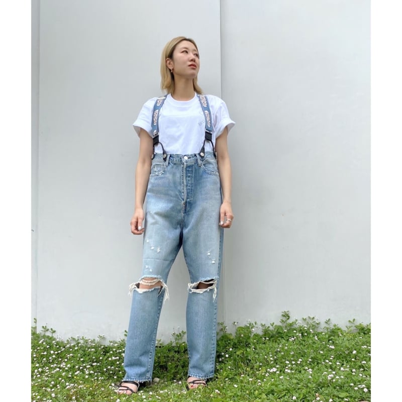 HOLIDAY「DAMAGE DENIM SUSPENDER PANTS」 | gouter ...