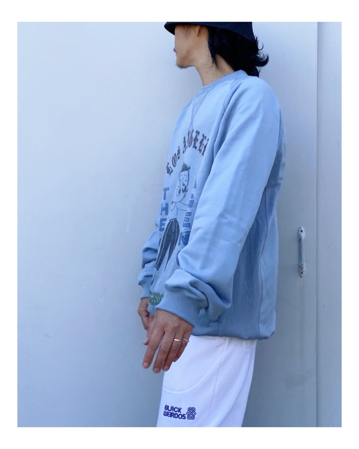 BLACK WEIRDOS「Crewneck Sweat shirt (BETTY) 」blu