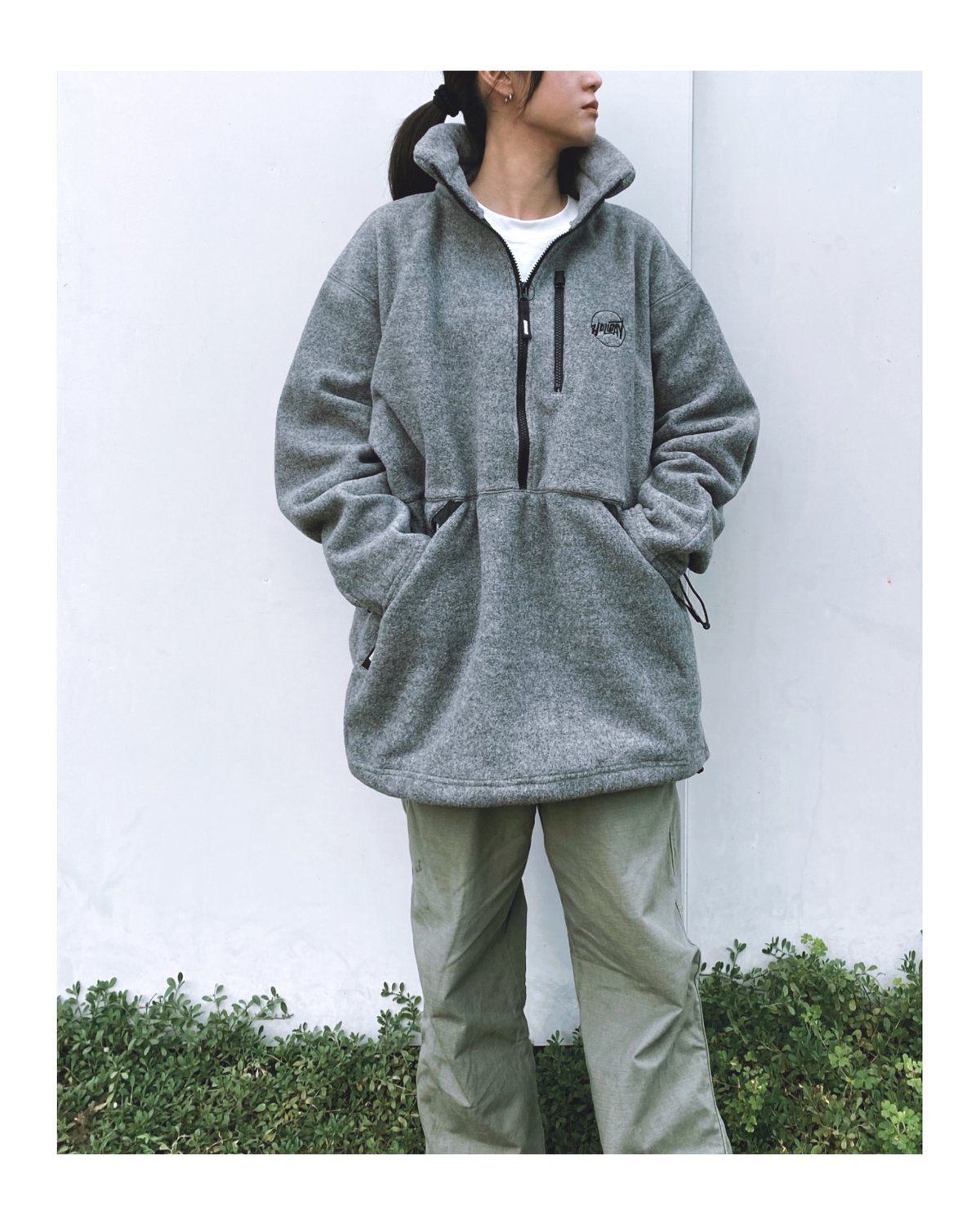 HOLIDAY「CLASSIC FLEECE ANORAK DRESS」gray. | gou