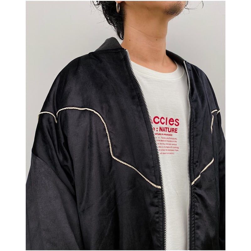 FACCIES ベルベッド　ナイロン　リバーシブル　ジャケット faccies「Velvet Reversible Blouson」black. | gout