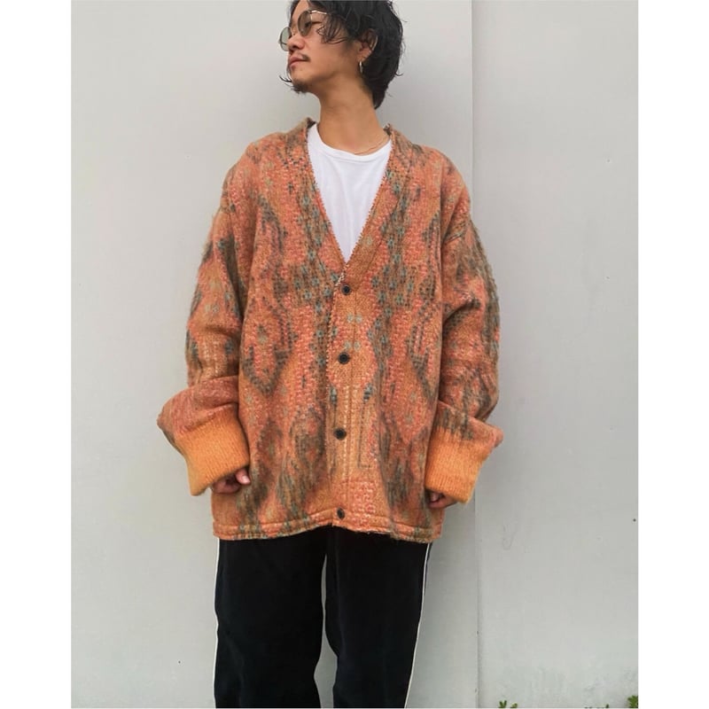 faccies「Mohair Jacquard Cardigan」orange. | gout